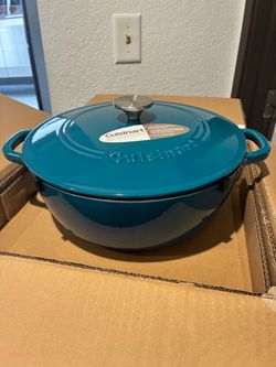 Cuisinart Round Cast Iron Casserole,  Blue, 5.5 Quart