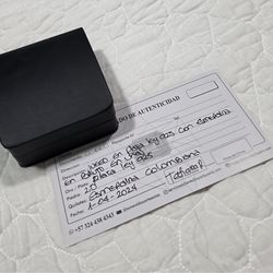 Juego de Esmeraldas Colombianas en bruto, en plata .