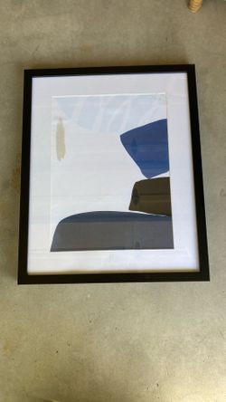 Denim and Sand Abstract Artwork 