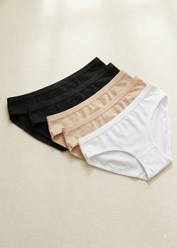 Jockey Women's Organic Cotton Stretch Bikinis 5-Pack Sz M Neutral Assortment New