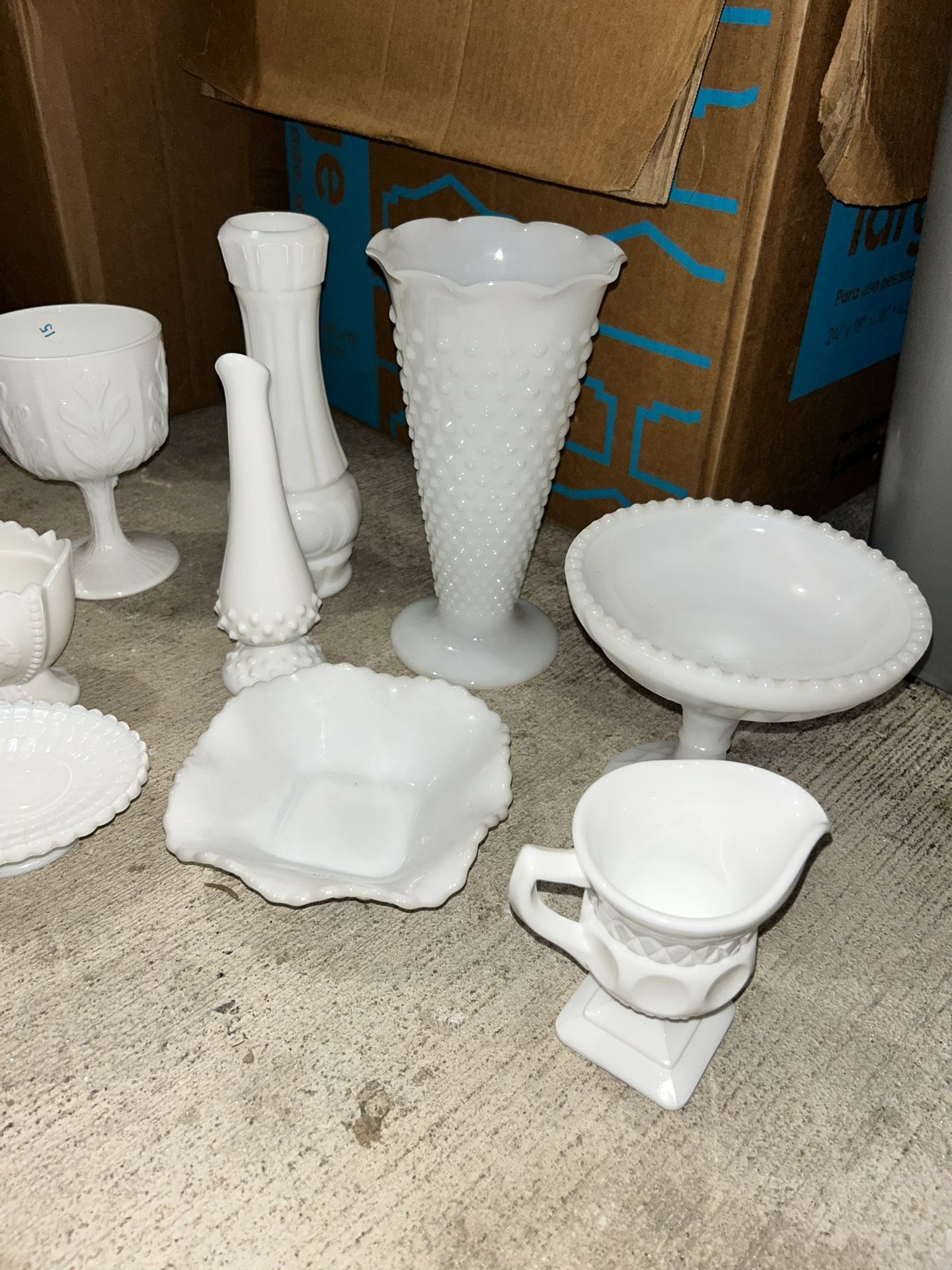 Milk Glass Lot Of 14