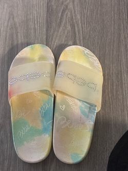 Bebe Rhinestone Slide Sandals