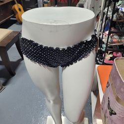 Shade and Shore Black Polka-Dot Bikini Bottom Sz L ( 12 - 14) 