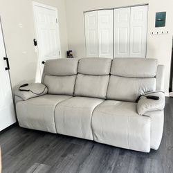 Leather Recliner Couch 3 Seater, Massage Chairs