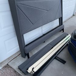 Gray King Size Upholstered Bedframe