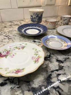 Vintage China small plates, saucers and teacups