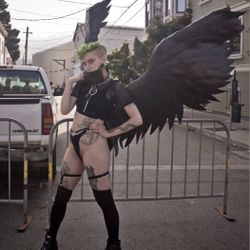 Giant Black Wings For Cosplay