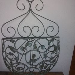 Green Metal Wall Hanger Or Plant Hanger