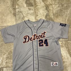 Majestic Miguel Cabrera Detroit Tigers Grey Road Jersey Men's Stitched Sz XXL 