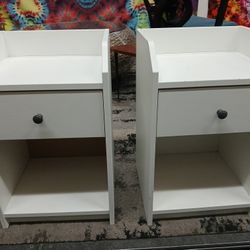 Matching Pair Of White Nightstands 