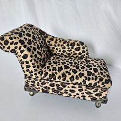Doll Furniture / Jewelery Box Leopard Print Lounge Vintage Chair 