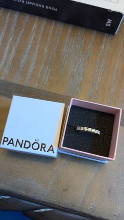 Pandora Crystal Band Ring with Box