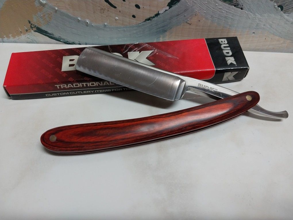 Wooden Color Handle Straight Razor 