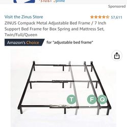 Twin/Full/Queen Size Zinus Michelle Steel Compact Bed Frame 