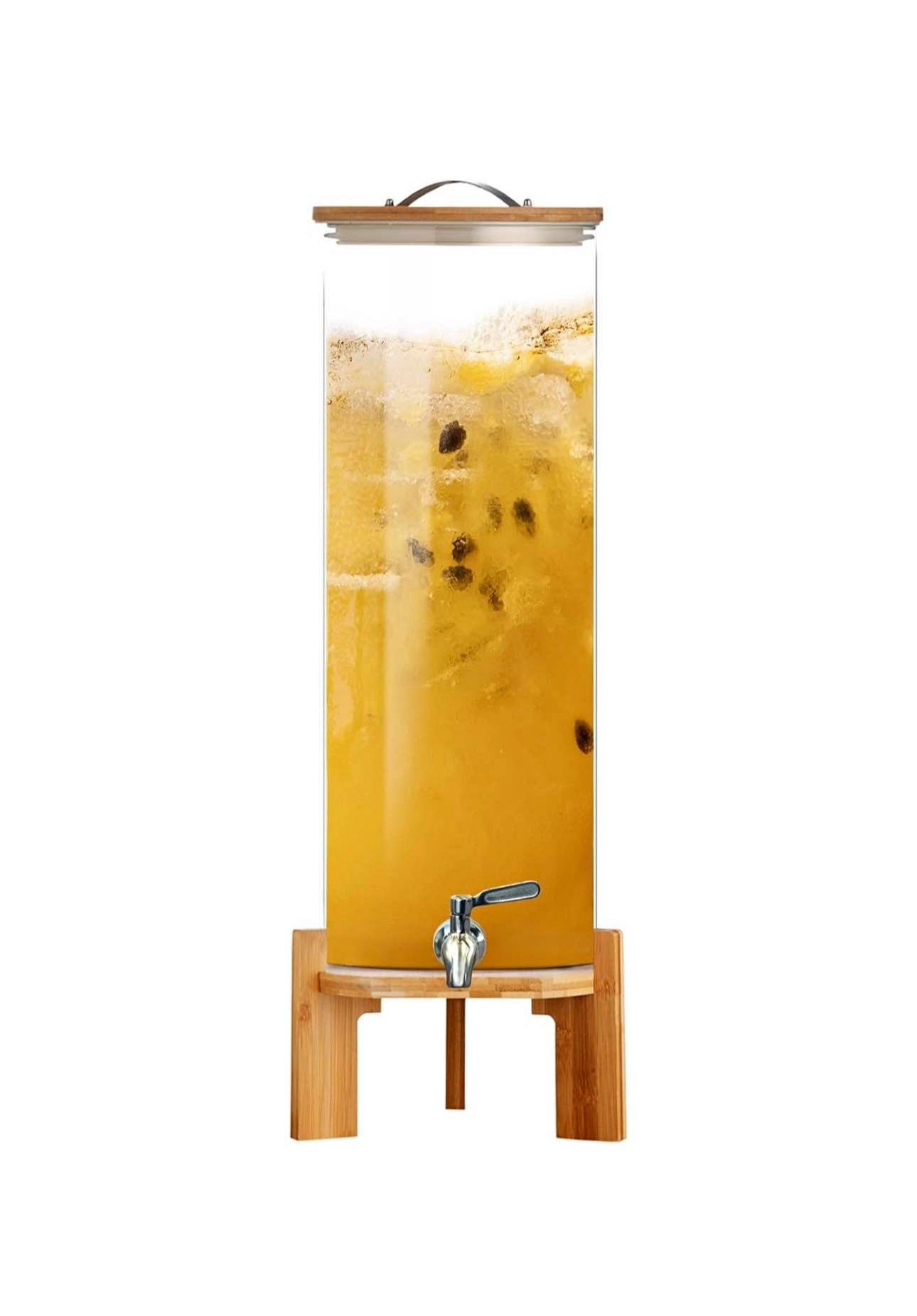4Gallon Glass Drink Dispenser with Stand, Stainless Steel Spigot, Ideal for  Parties, Bars, Restaurants (15L/4 Gallon) - benaras.co