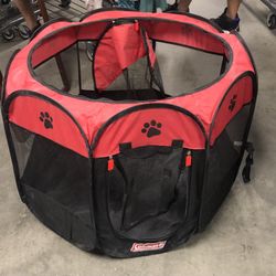 Red Coleman Water Resistant Pet Playpen