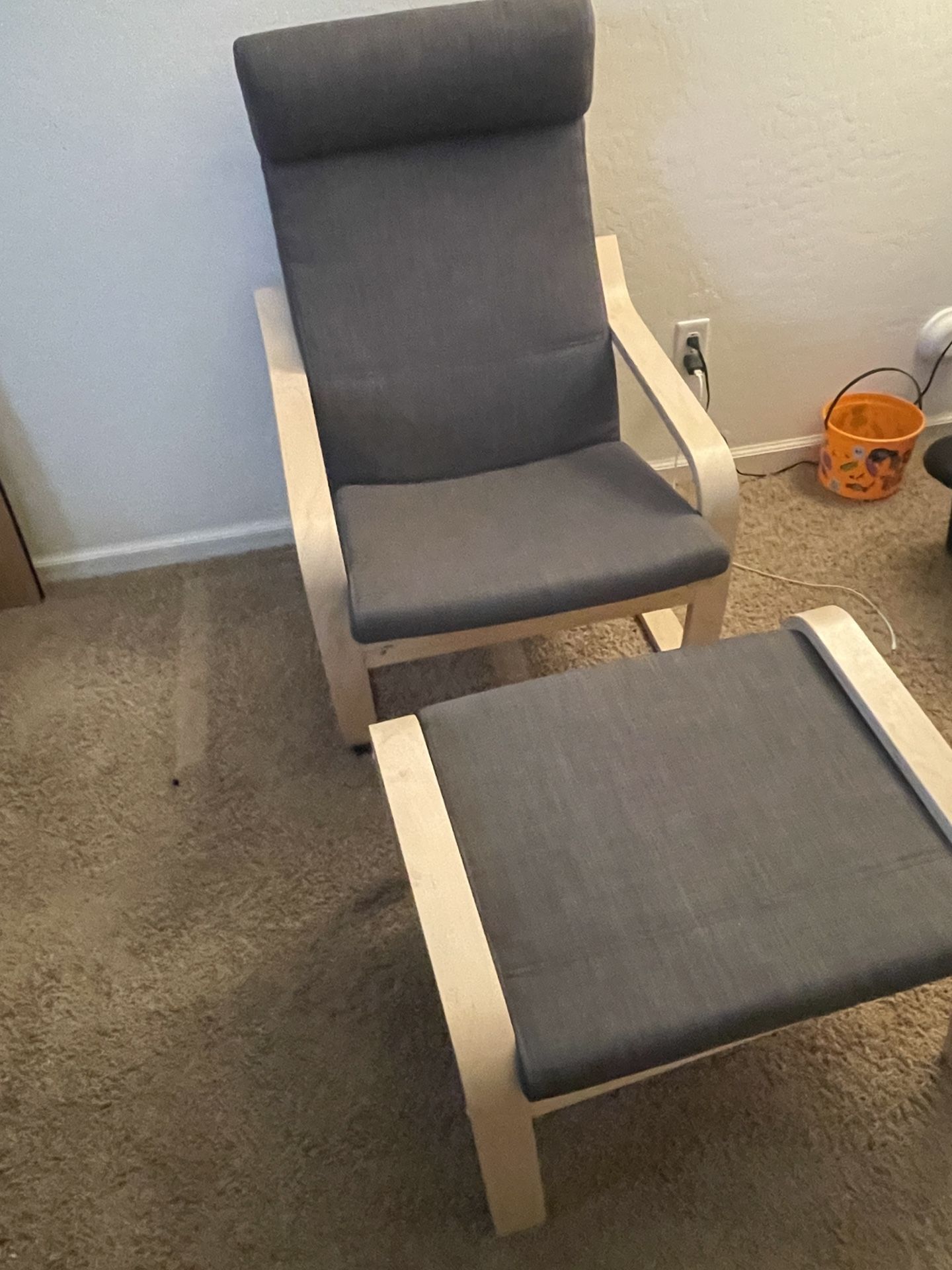 Ikea Armchair Poang With Ottoman 