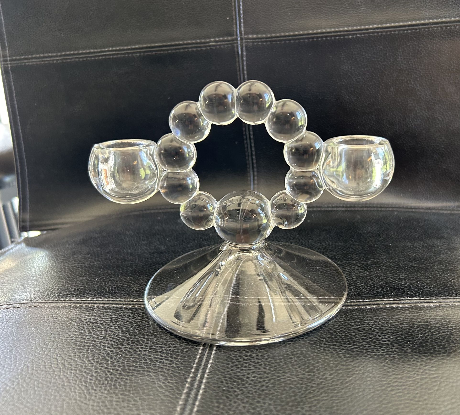 Imperial Glass Candlewick Double Candle Holder