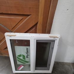 Vinyl White Obscured Window 23  1/2" X 23 1/2"