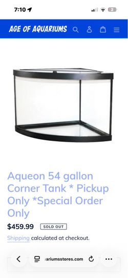54gallon corner tank   with overflow box