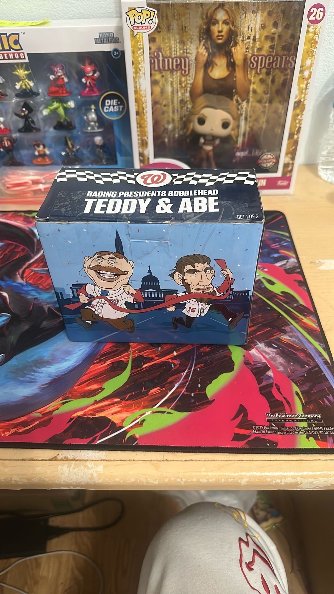 2023 Nationals TEDDY & ABE Bobblehead Racing Presidents WASHINGTON BOBBLE