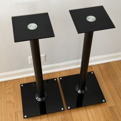 Glass & Stainless Speaker Floor Stands Set of 2 (Premium) 