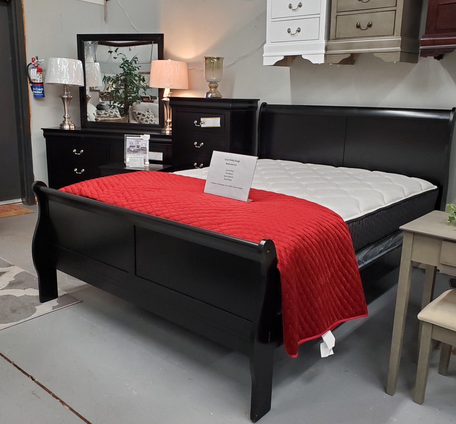 New sleigh bedroom set - all sizes in stock