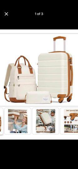 NEW Luggage Set With Spinner Wheels, Carry On Suitcase 3 Piece