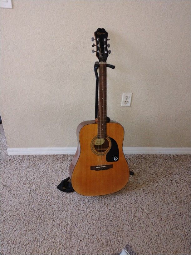 Acoustic Guitar Plus Beautiful Painting