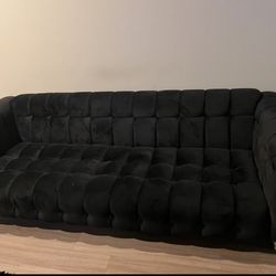 Wayfair Black Velvet Couch (Need Gone ASAP)