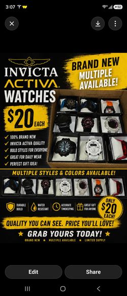9 Invicta Activa watches