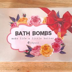 NWT 6pc Luxury Scented Moisturizing Spa Bath Bombs w/Essential Oils Giftbox