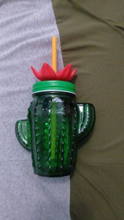 GREEN GLASS CUP 