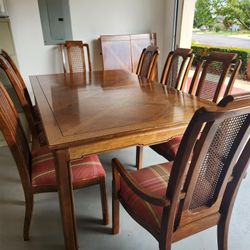 Thomasville Solid Wood Dining Room Table & China Cabinet