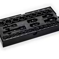 GEARWRENCH 29-Piece SAE 3/8 in., 1/2 in. Impact Socket Tray Set