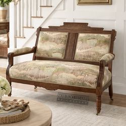 Antique Eastlake Settee / Bench - Refinished & Reupholstered