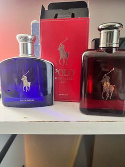 TWO FULL AUTHENTIC POLO COLOGNE BLUE AND RED