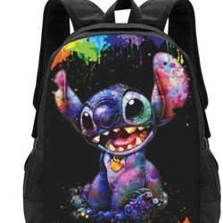 Stitch Backpack Lightweight Casual School Backpacks Bags Book Travel Hiking Camping Work, 16.5 Inch