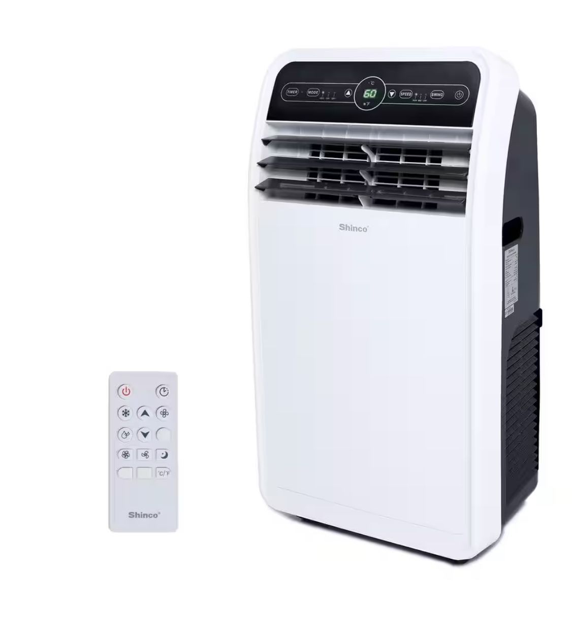 7,800 BTU Portable Air Conditioner Cools 400 Sq. Ft. with Dehumidifier, 3 Fan Speeds and Remote in White