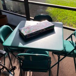 Card Table With Poker Set
