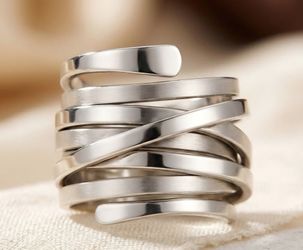 Silver Multi Band Wrap Ring