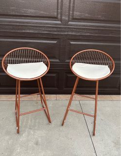 Metal Kirpi Rose Gold Bar Stools set 30” like new