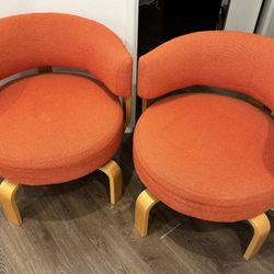 2 Vintage IKEA Fridene Swivel Chairs 