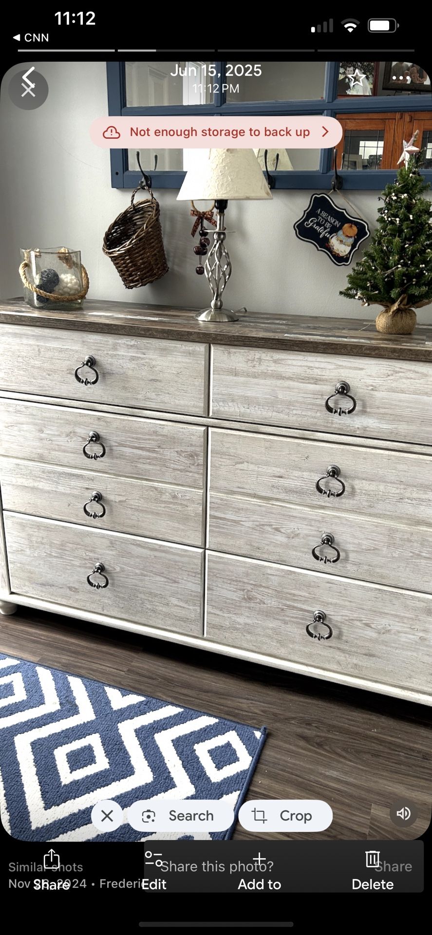 Beautiful wooden dresser one year old