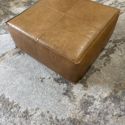 Joybird Leather Footstool 