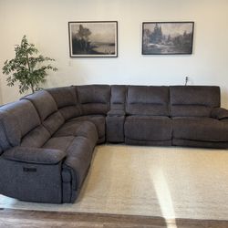 charcoal grey electric recliner sectional Couch Delivery Available 