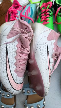 Nike Pink and White Football Cleats