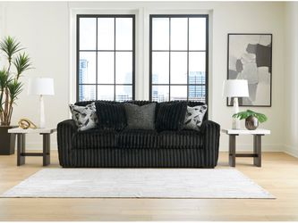 Midnight-Madness Onyx Corduroy Sofa