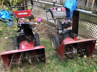 2 Craftsman snowblowers for sale
