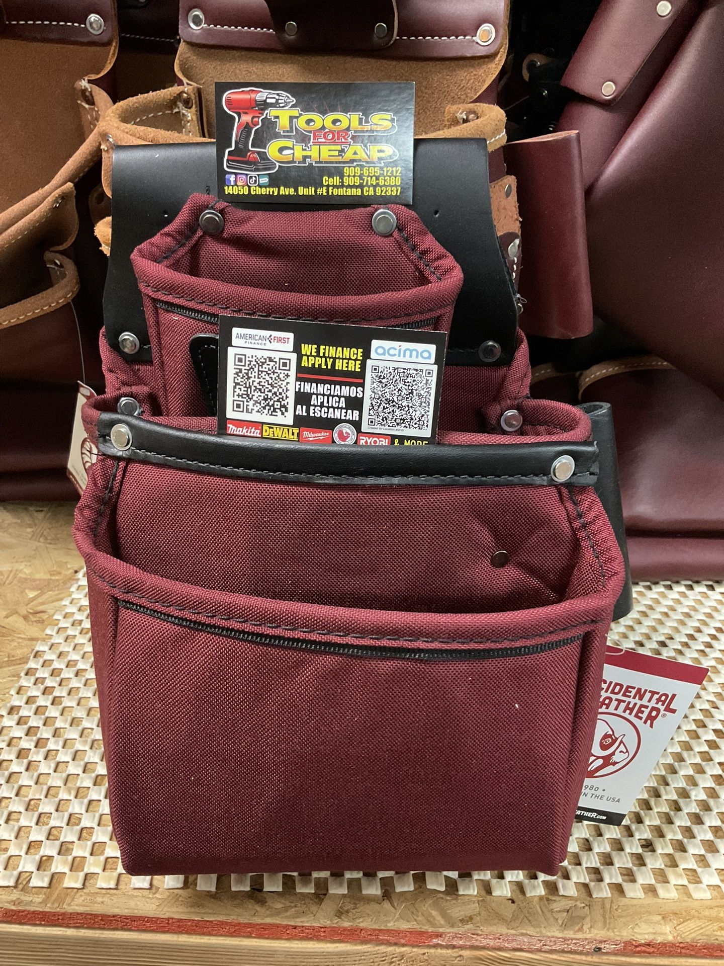 Occidental Leather R8060 OxyLights 3 Pouch Fastener Bag- Red & Black